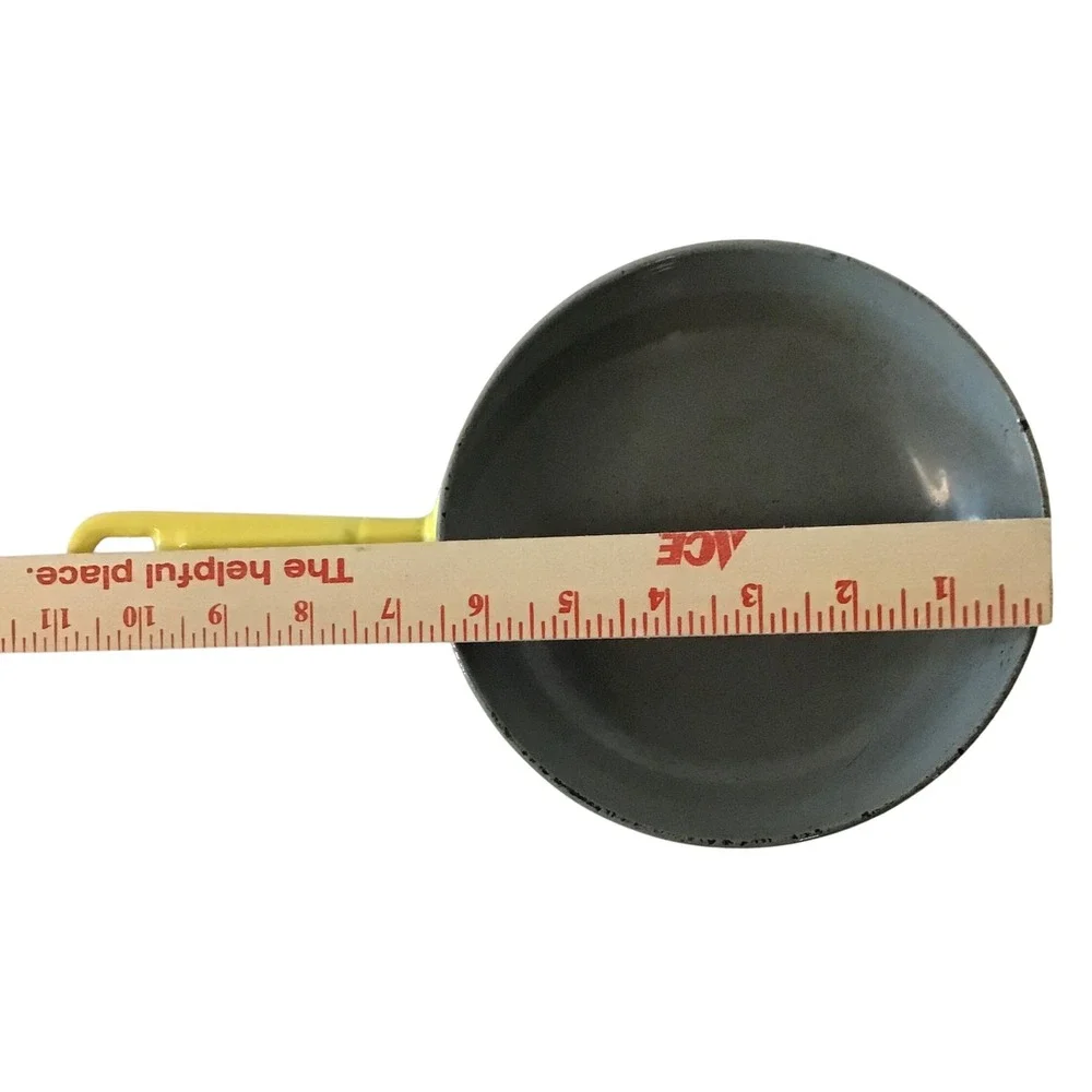 Vintage Descoware‎ Belgium Yellow Enameled Cast Iron Skillet Fry Pan 7 Inch
